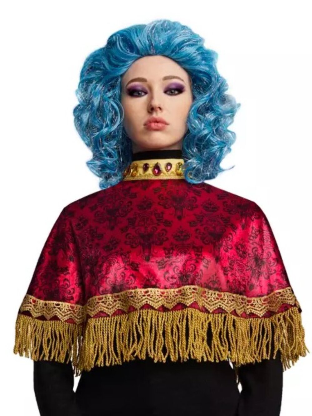 Disney Parks Haunted Mansion Madame Leota Costume Cape & Wig Set